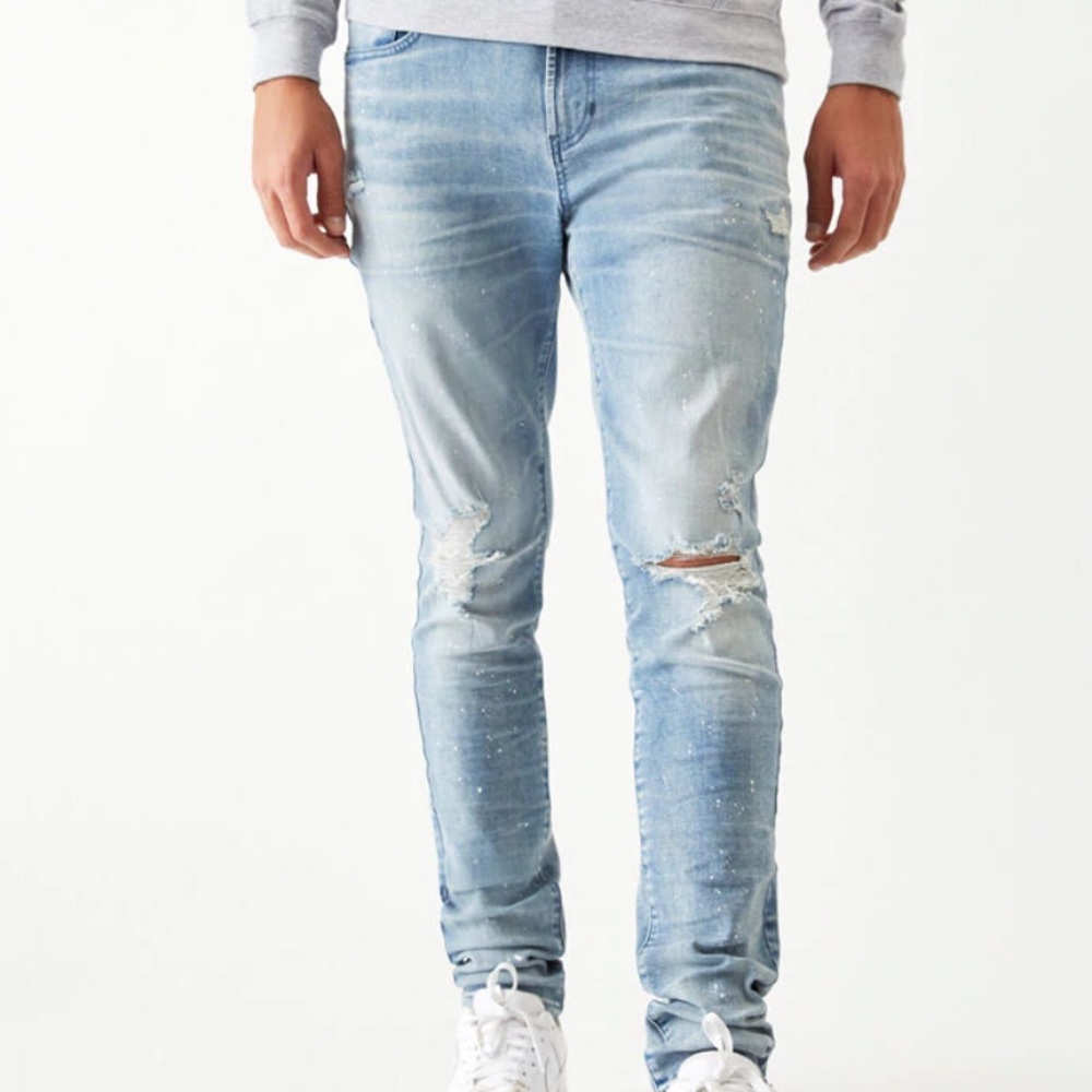 PacSun light ripped stacked skinny jeans